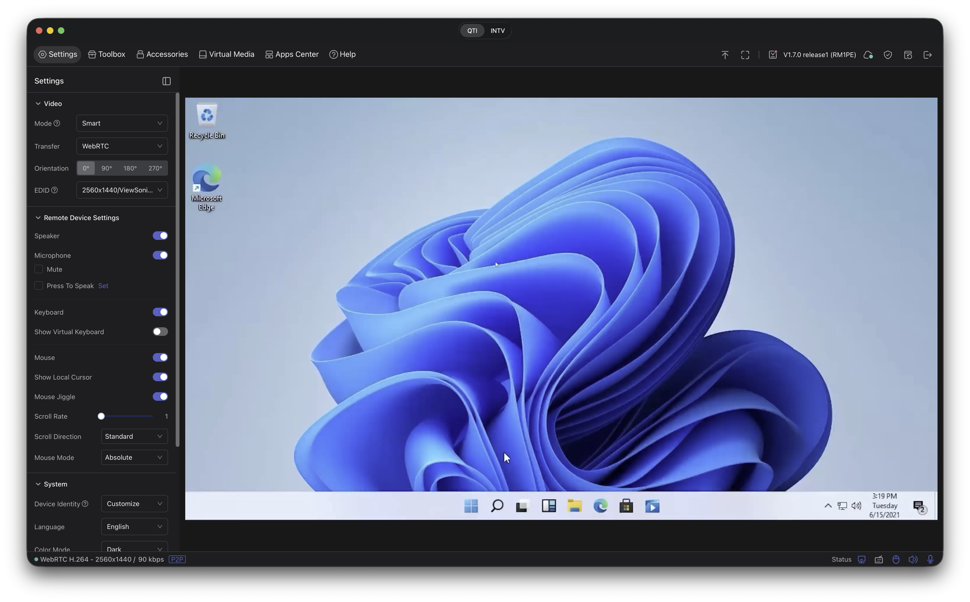 GL.iNET KVM Settings panel showing Video and Remote Device Settings